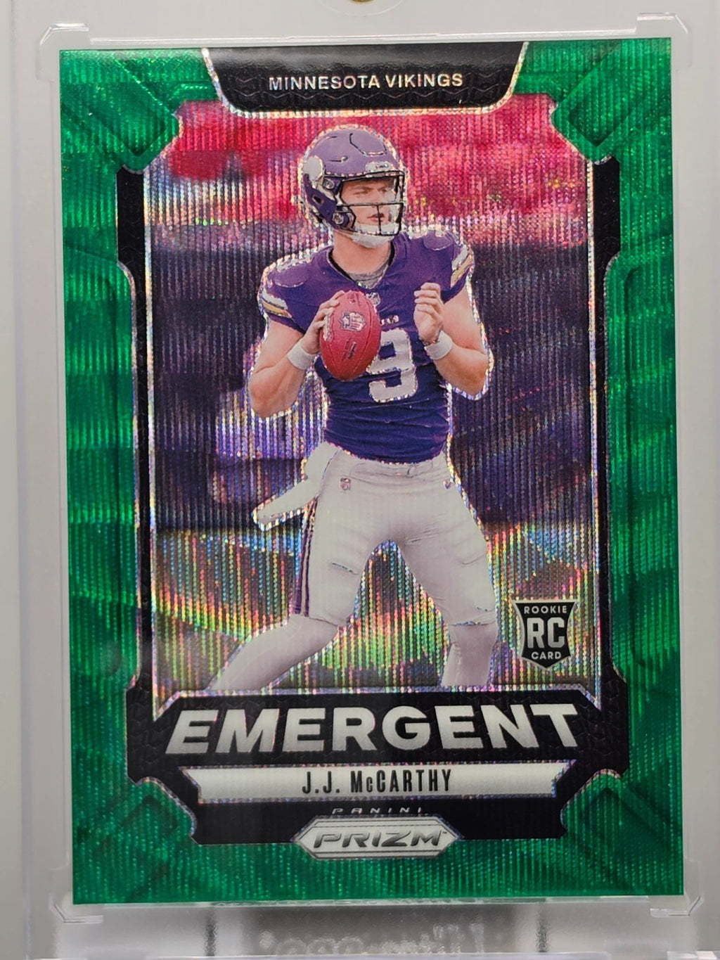 2024 Panini Prizm- JJ McCarthy - Emergent (Green) - #19 ** Buy 3 Get 1 **