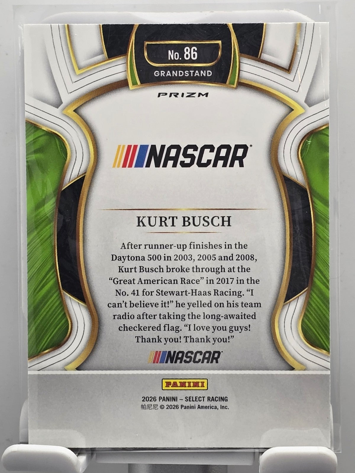 2026 Select Racing - #86 Kurt Busch - Grandstand - Tri-Color SP