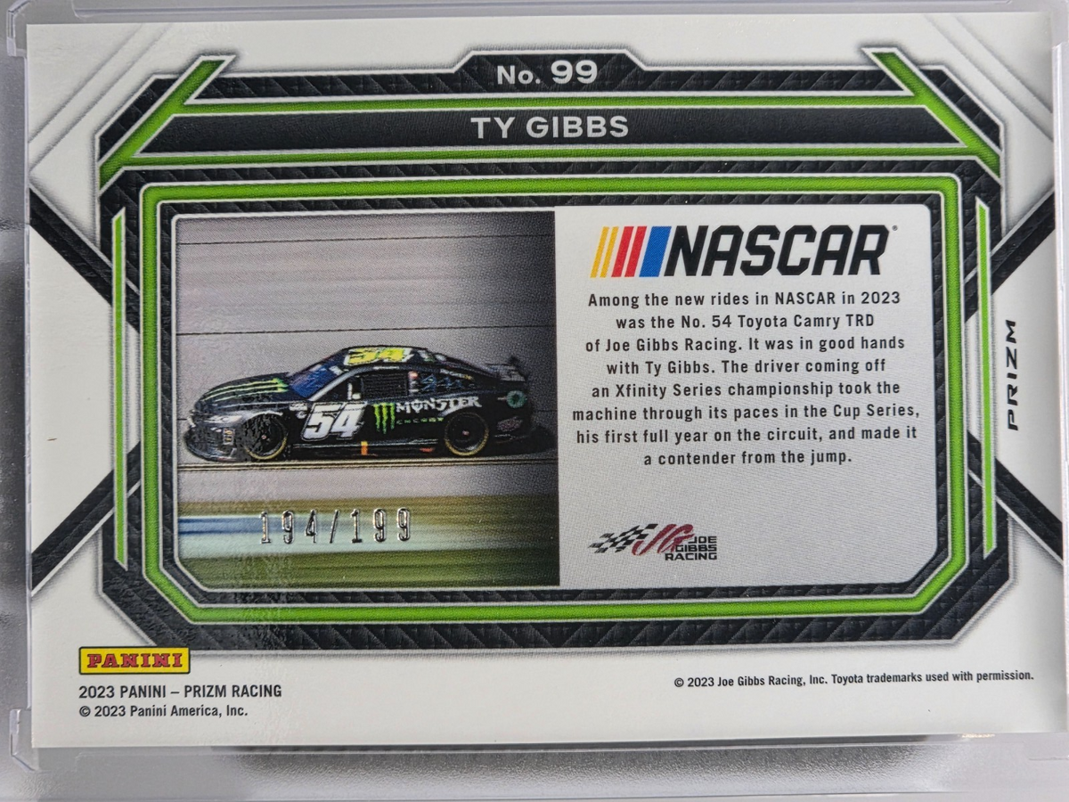 2023 Prizm Racing - Ty Gibbs - Purple Velocity /199 - #99