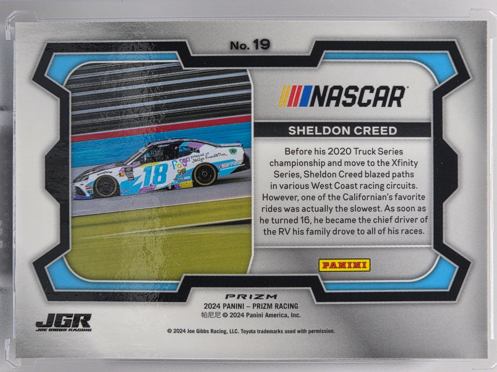 2024 Prizm Racing - Sheldon Creed - Green Prizm - #19 - Buy 3 Get 1 Free!