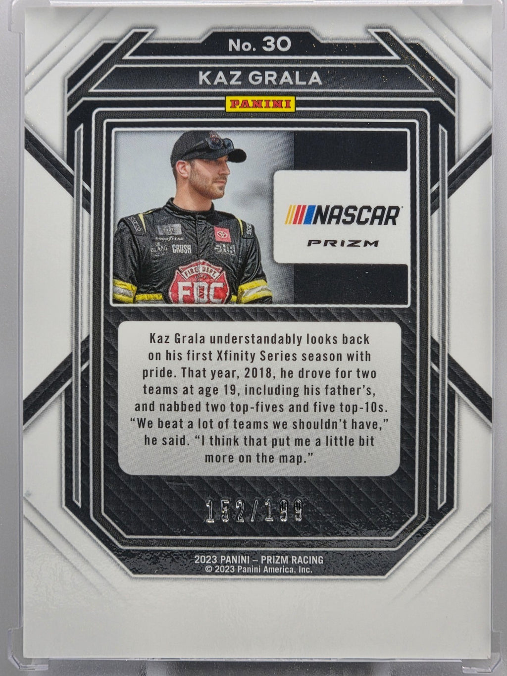 2023 Prizm Racing - Kaz Grala - Purple Velocity /199 - #30