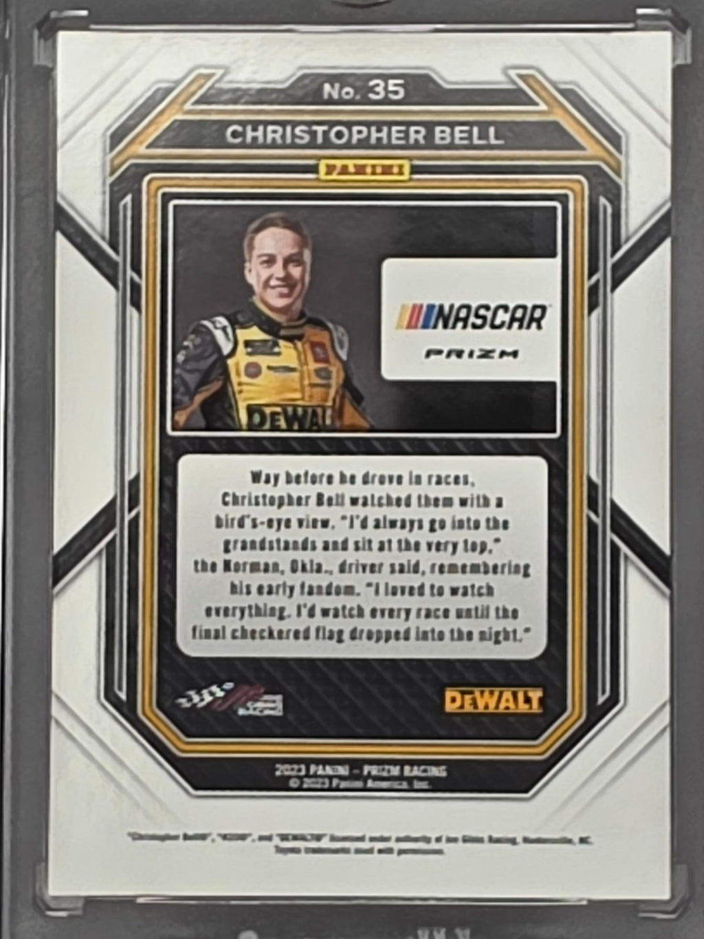 2023 Prizm Nascar Racing - #170 Christopher Bell - White Sparkle Prizm