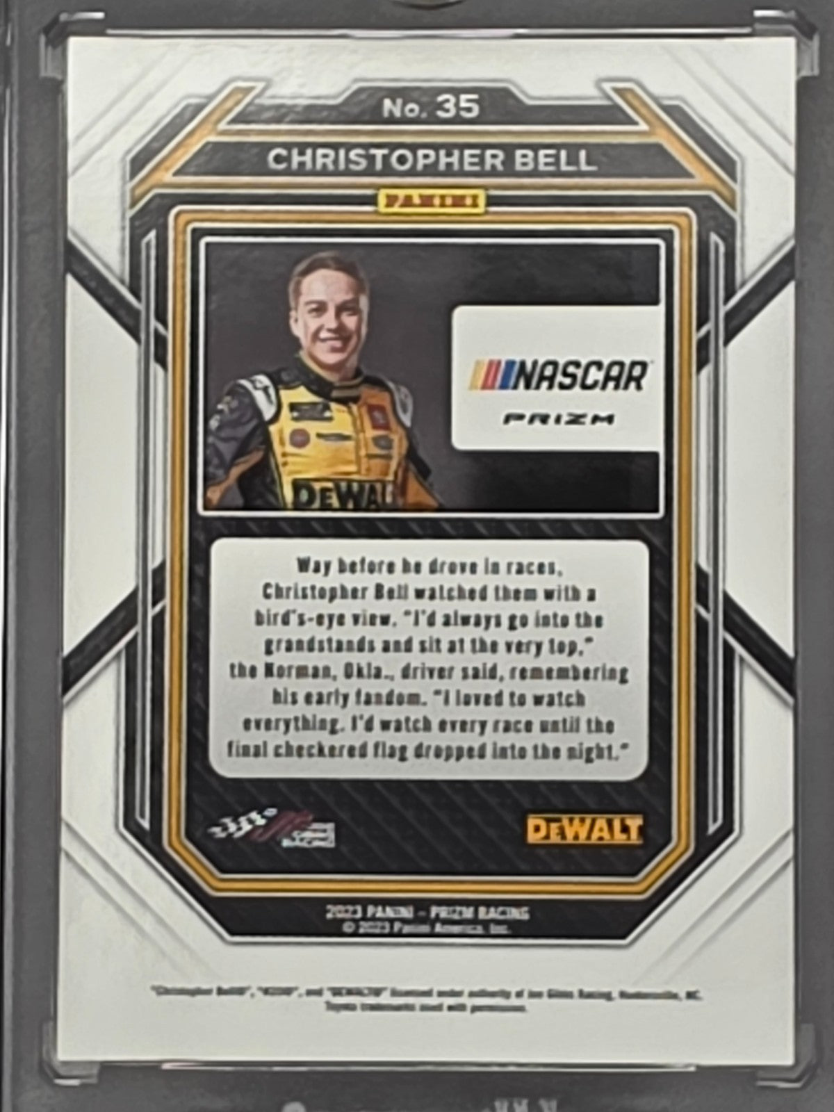 2023 Prizm Nascar Racing - #170 Christopher Bell - White Sparkle Prizm