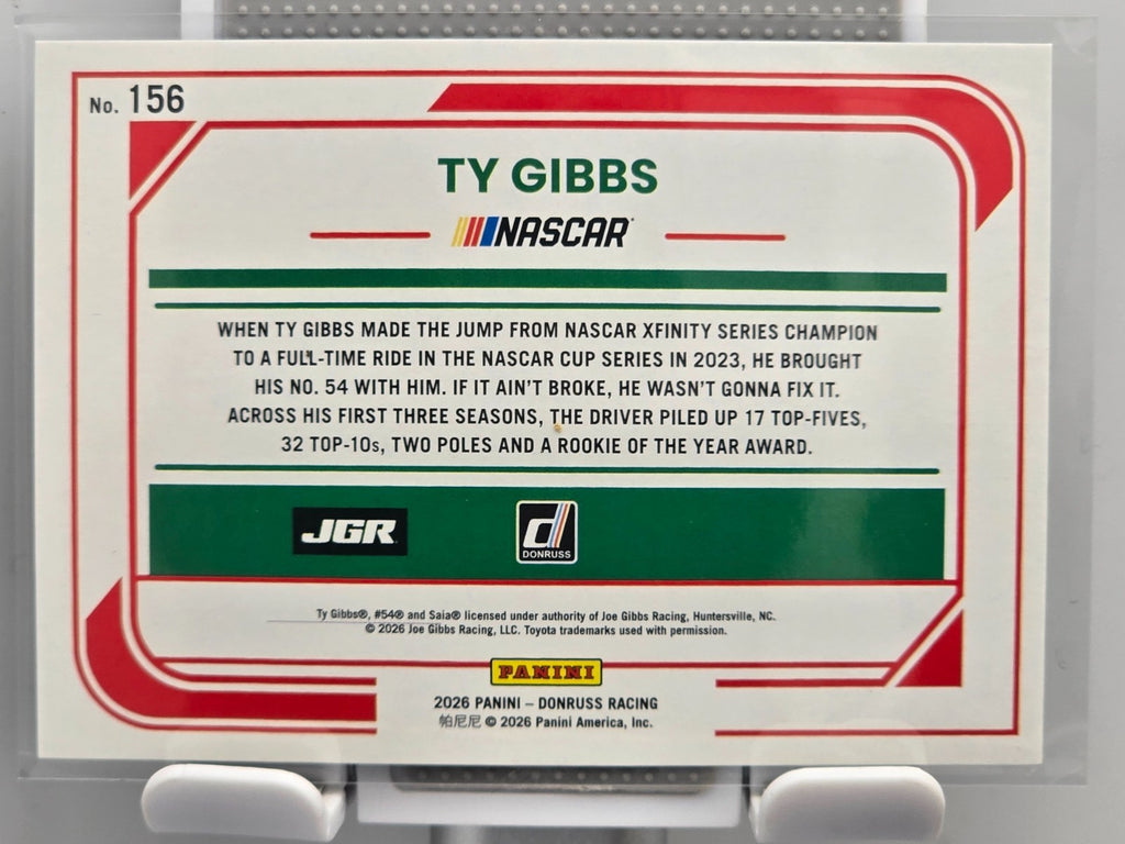 2026 Donruss NASCAR Racing - #156 Ty Gibbs - Blue Laser Base /99