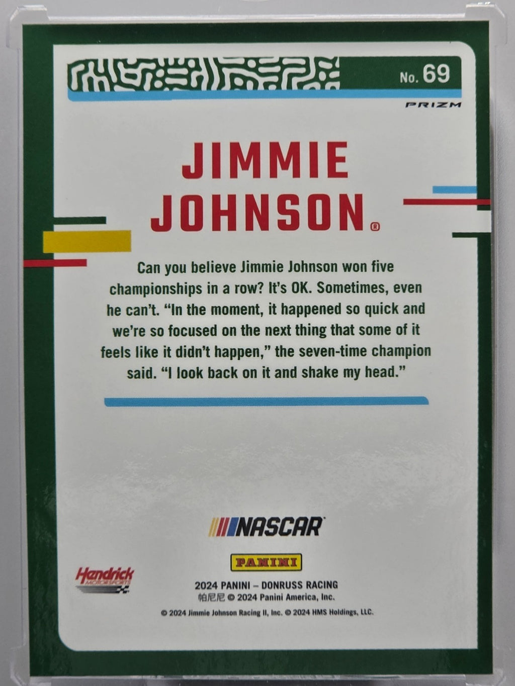 2024 Panini Donruss - Jimmie Johnson - Blue Velocity - #69 - Buy 3 Get 1
