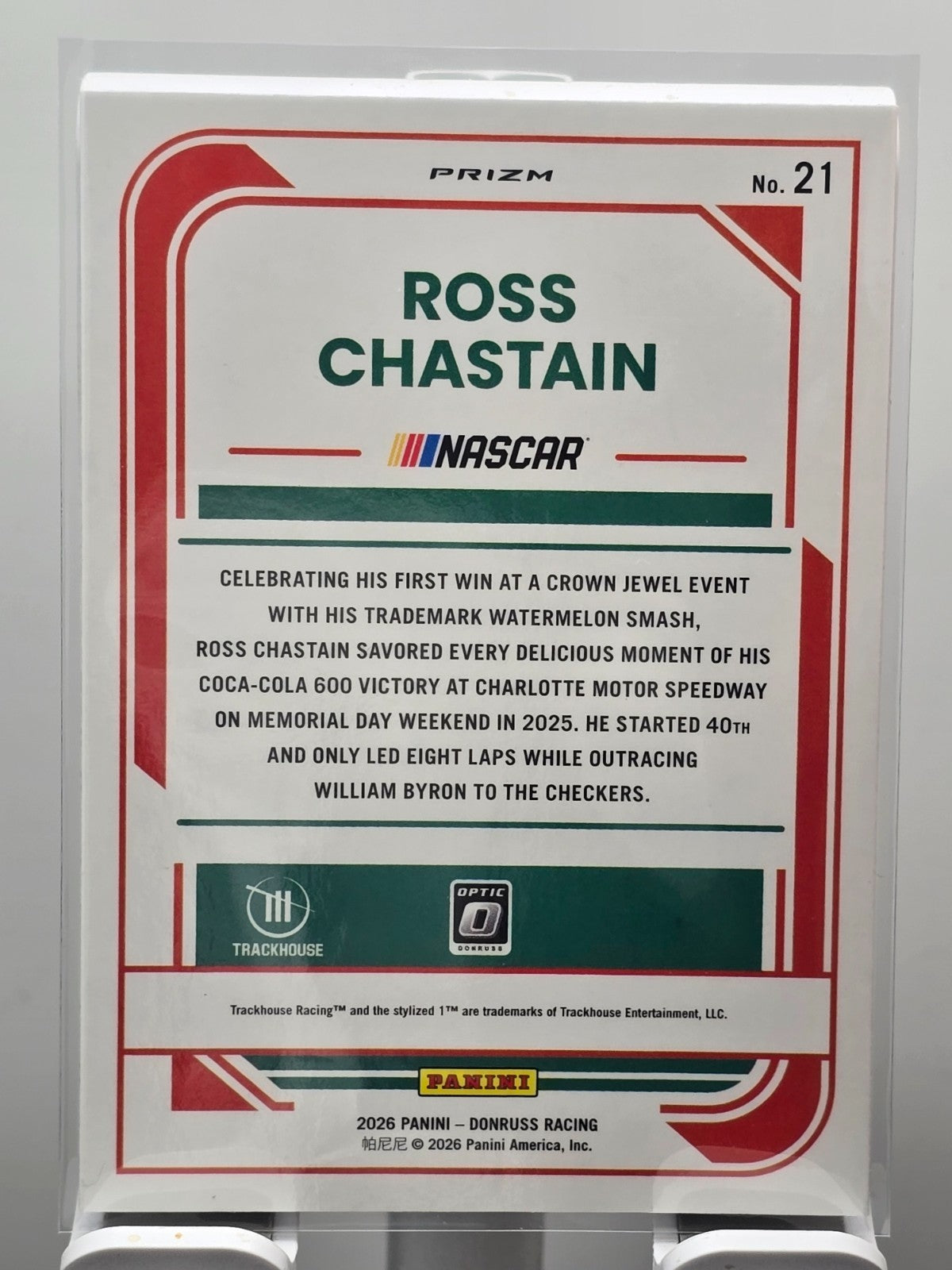 2026 Donruss NASCAR Optic Racing - #21 Ross Chastain - Holo/SIlver