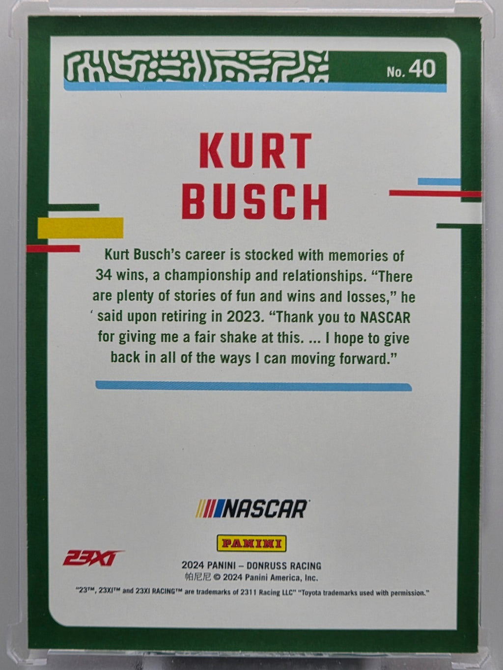 2024 Panini Donruss - Kurt Busch - Red /299 - #40 - Buy 3 Get 1!