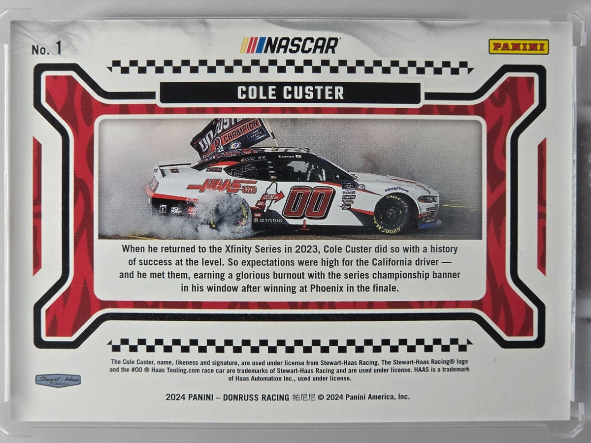 2024 Panini Donruss - Cole Custer - Burning Rubber /199 - #1 - Buy 3 Get 1