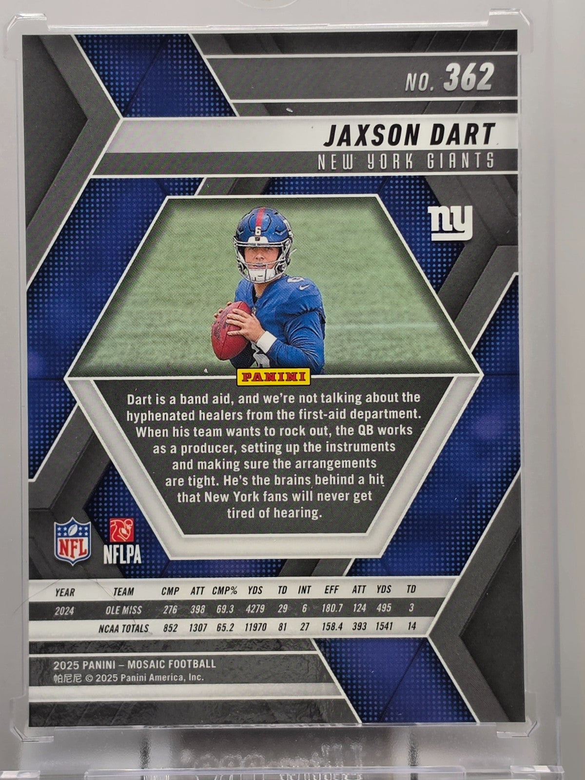 2025 Panini Mosaic - Jaxson Dart (RC) - Base - #362 - ** Buy 3 Get 1 **