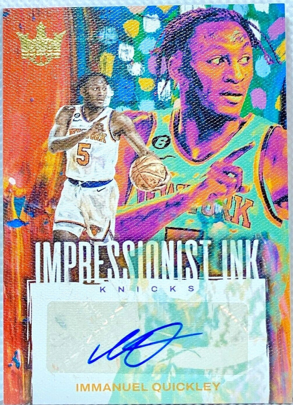 2023-24 Panini Court Kings Impressionist Ink Immanuel Quickley #II-QCK /99 (AU)